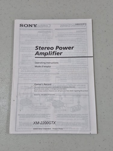 Sony xplod 2200gtx - sony,